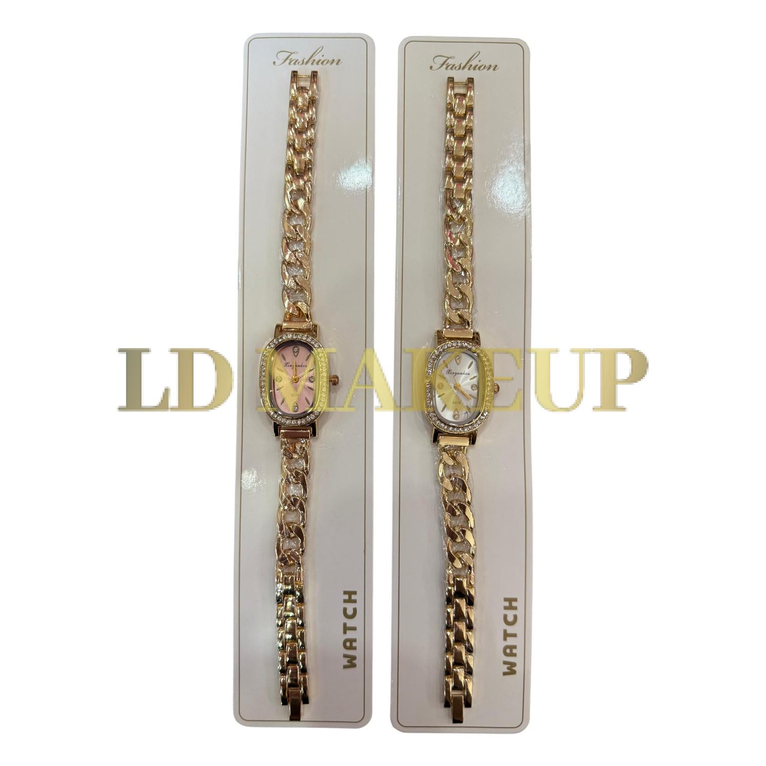 Reloj ovalado cadena y diamantes zma-s369a