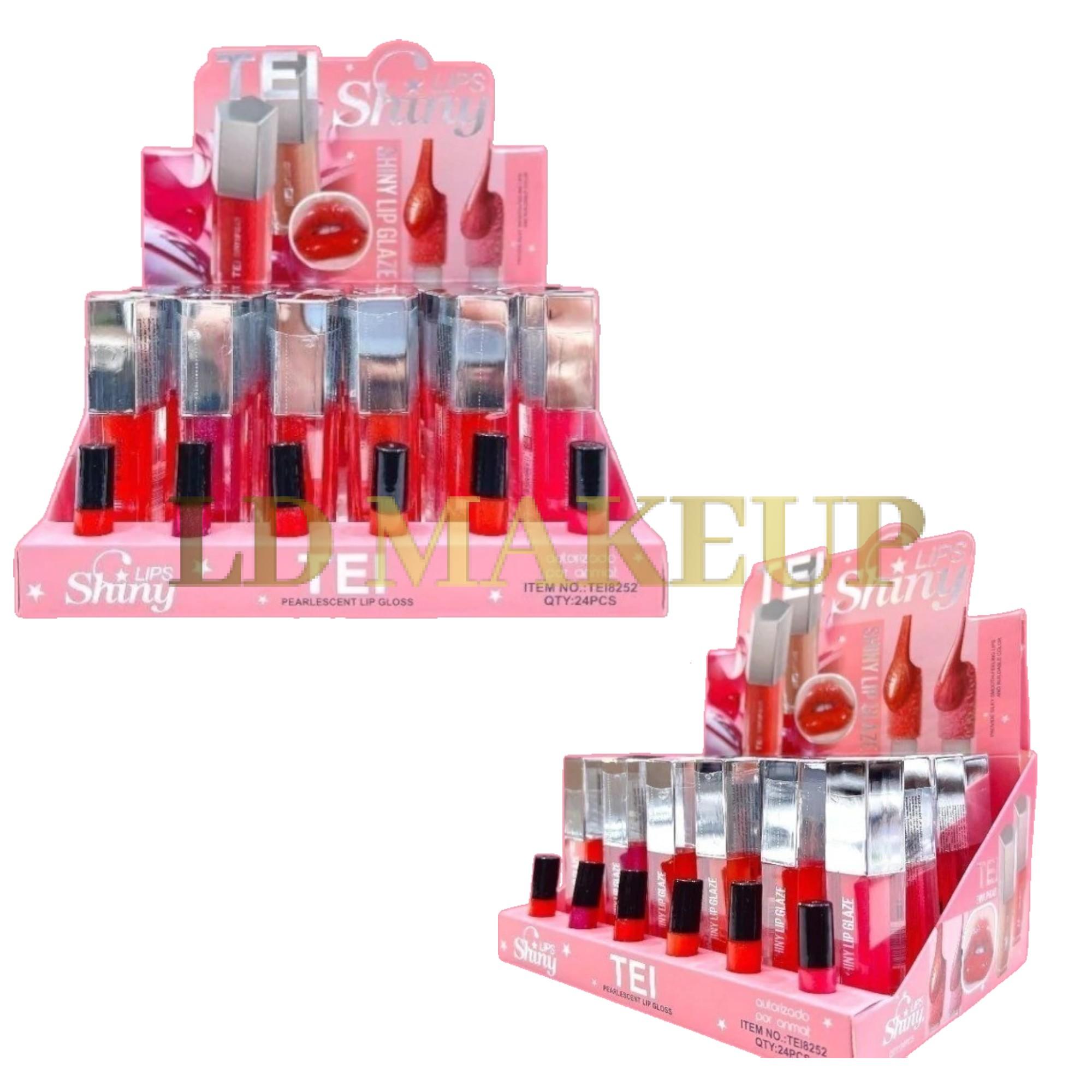 Lip gloss lips shiny tapa plateada TEI 8252
