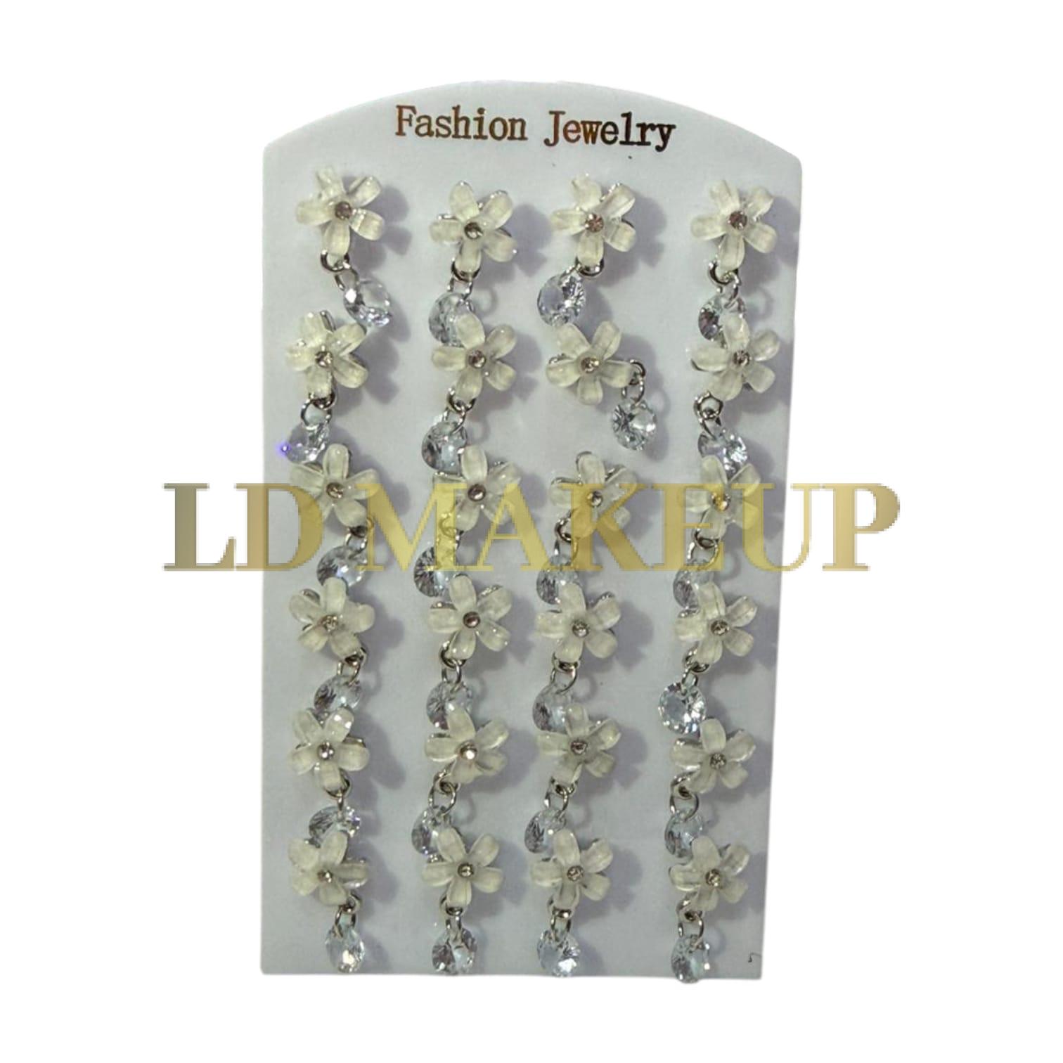 Aros Flores blancas blister x 12