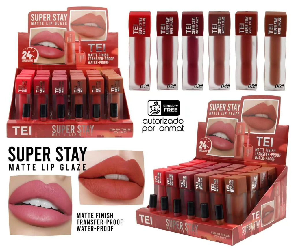 Labial liquido matte Super stay Tei 8156 POR MAYOR