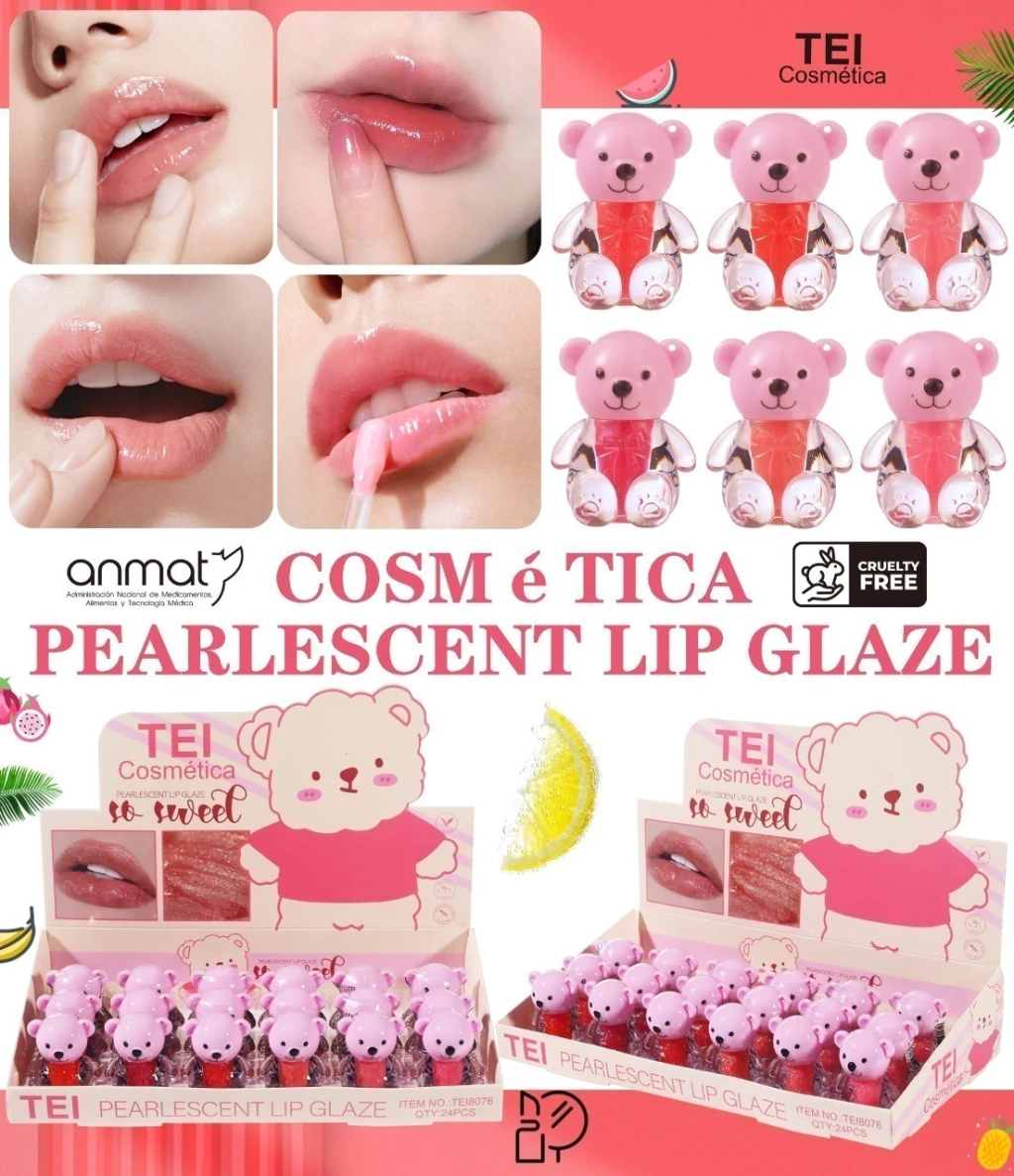 Glosses perlados osito Tei POR MAYOR