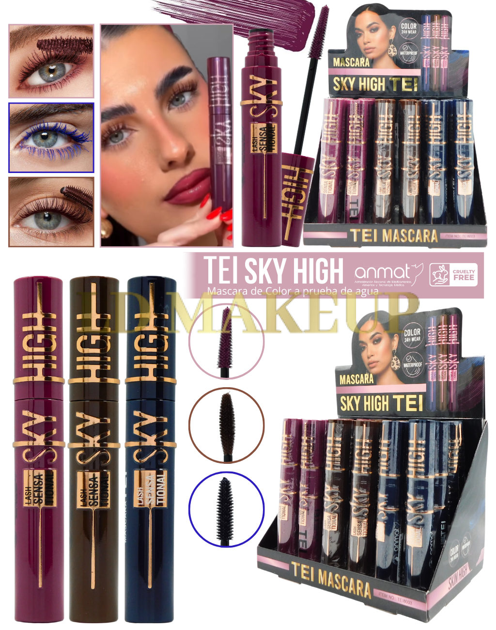 Mascaras de pestañas de colores sky high Tei POR MAYOR
