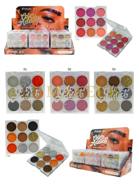 Paletas de sombras color addict Pink 21