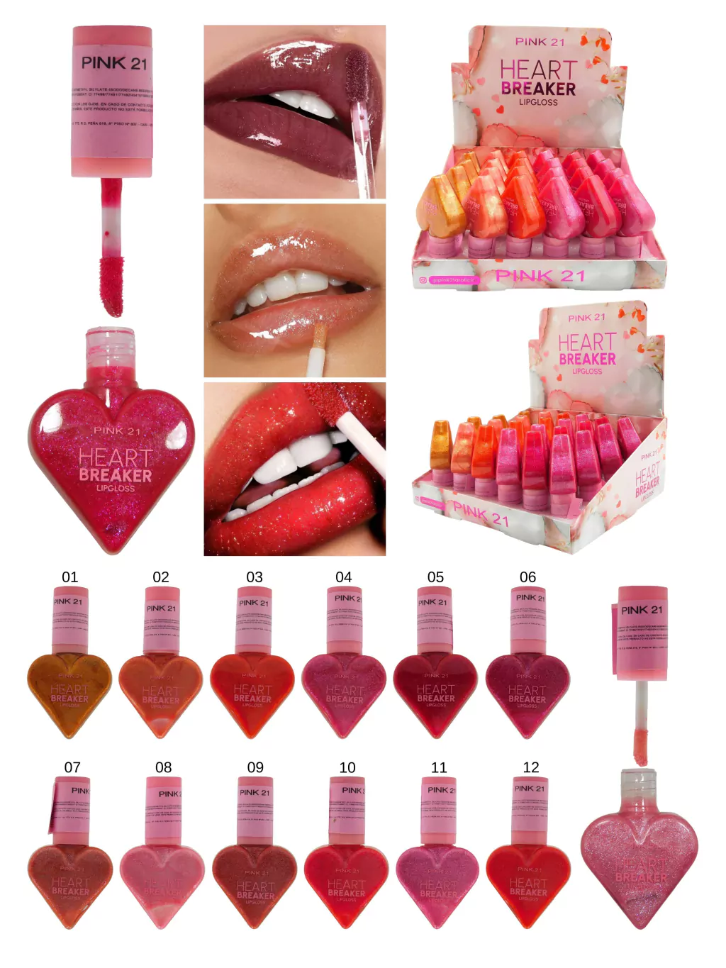 Glosses brillantes heart breaker Pink 21
