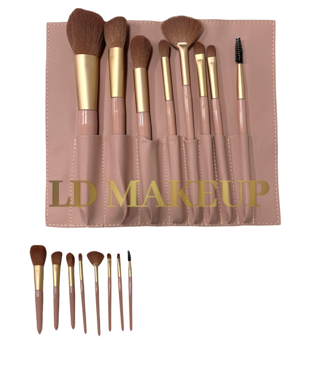Set de brochas x8 c/estuche rosa nude POR MAYOR